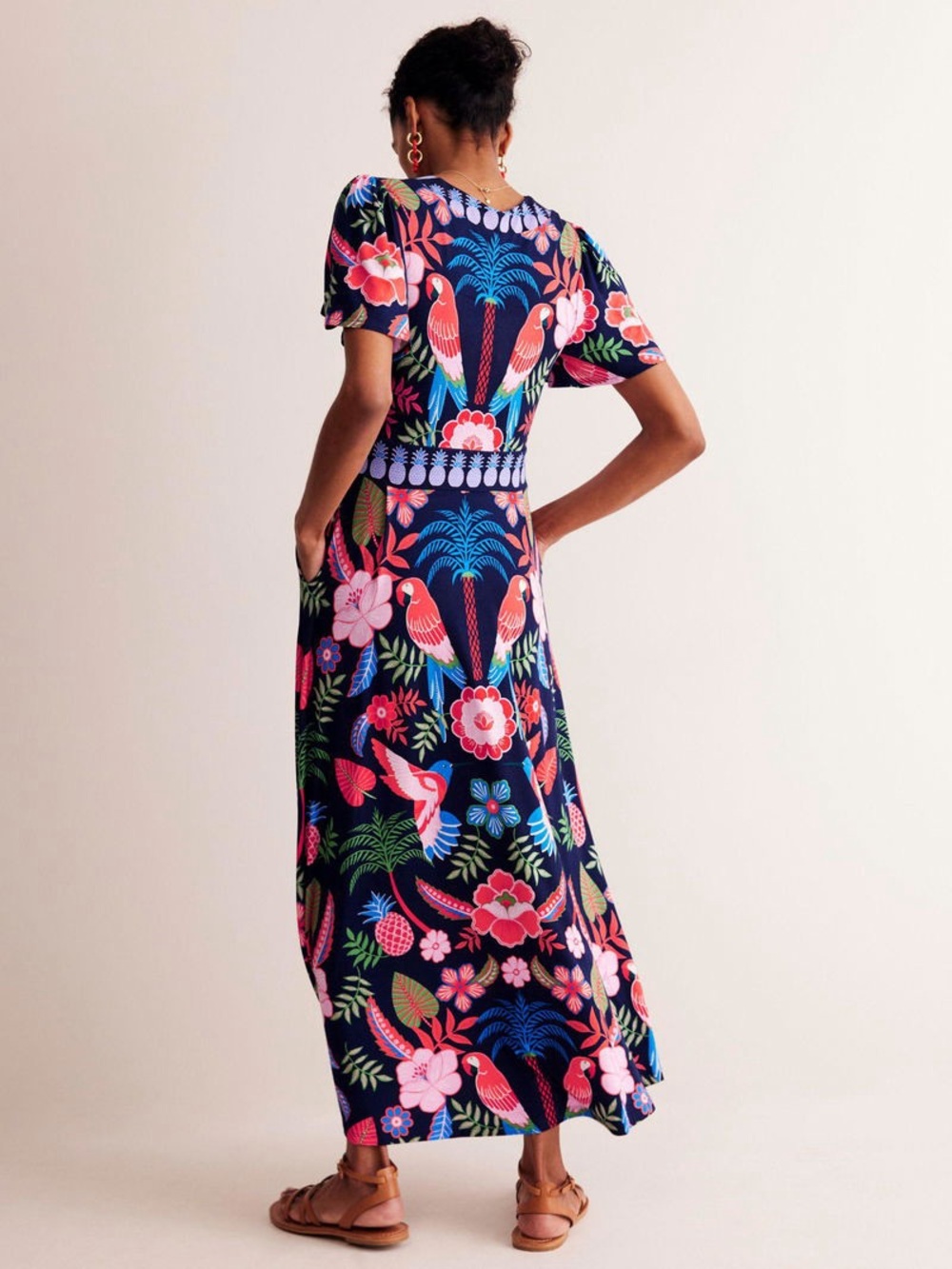 Boden Tropical Parrot Print Maxi Dress- NWT Sz 10 - Picture 2 of 6